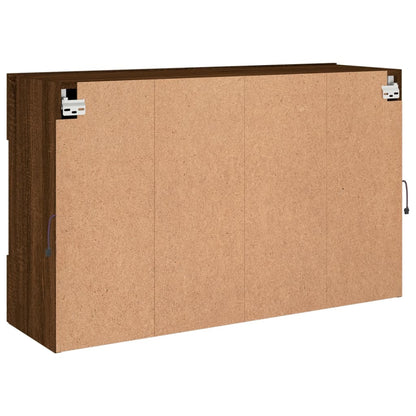 TV-Wandschrank mit LED-Leuchten Braun Eichen-Optik