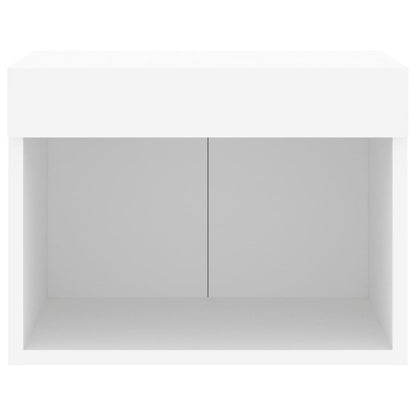 Wand-Nachttische mit LED-Leuchten 2 Stk. Weiß