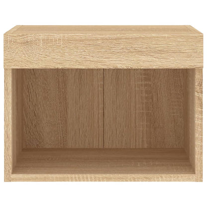 Wand-Nachttische mit LED-Leuchten 2 Stk. Sonoma-Eiche