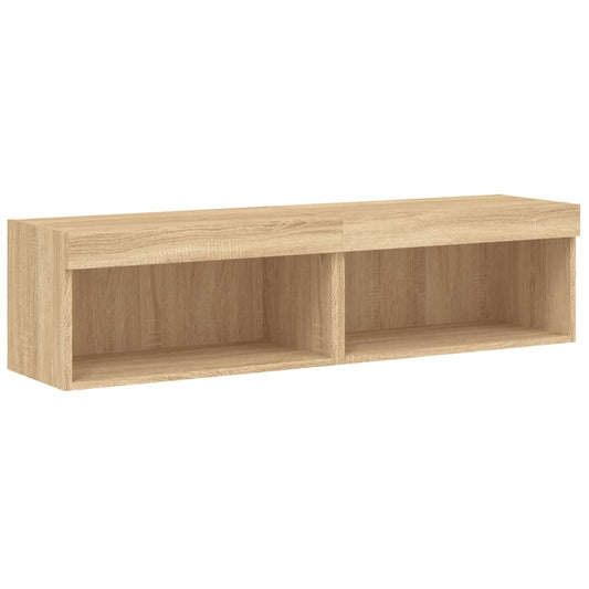 TV-skabe med LED lys 2 stk Sonoma eg 60x30x30 cm