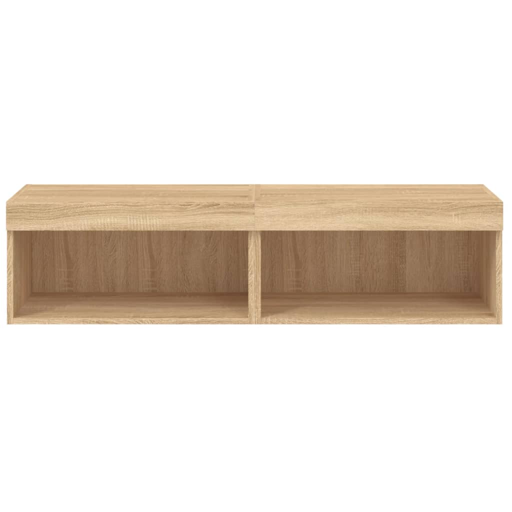 TV-skabe med LED lys 2 stk Sonoma eg 60x30x30 cm