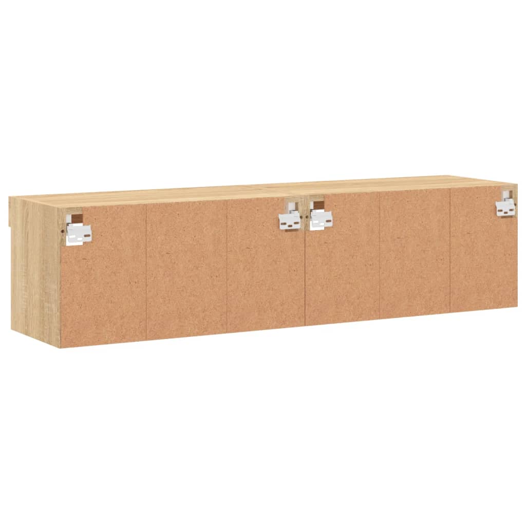 TV-skabe med LED lys 2 stk Sonoma eg 60x30x30 cm