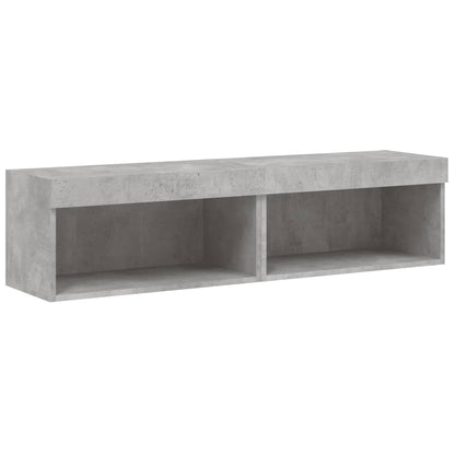 TV-Schränke mit LED-Leuchten 2 Stk. Betongrau 60x30x30 cm