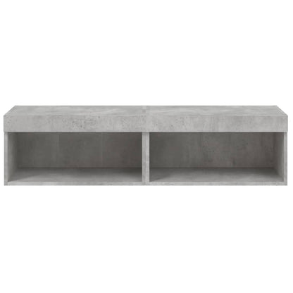 TV-Schränke mit LED-Leuchten 2 Stk. Betongrau 60x30x30 cm