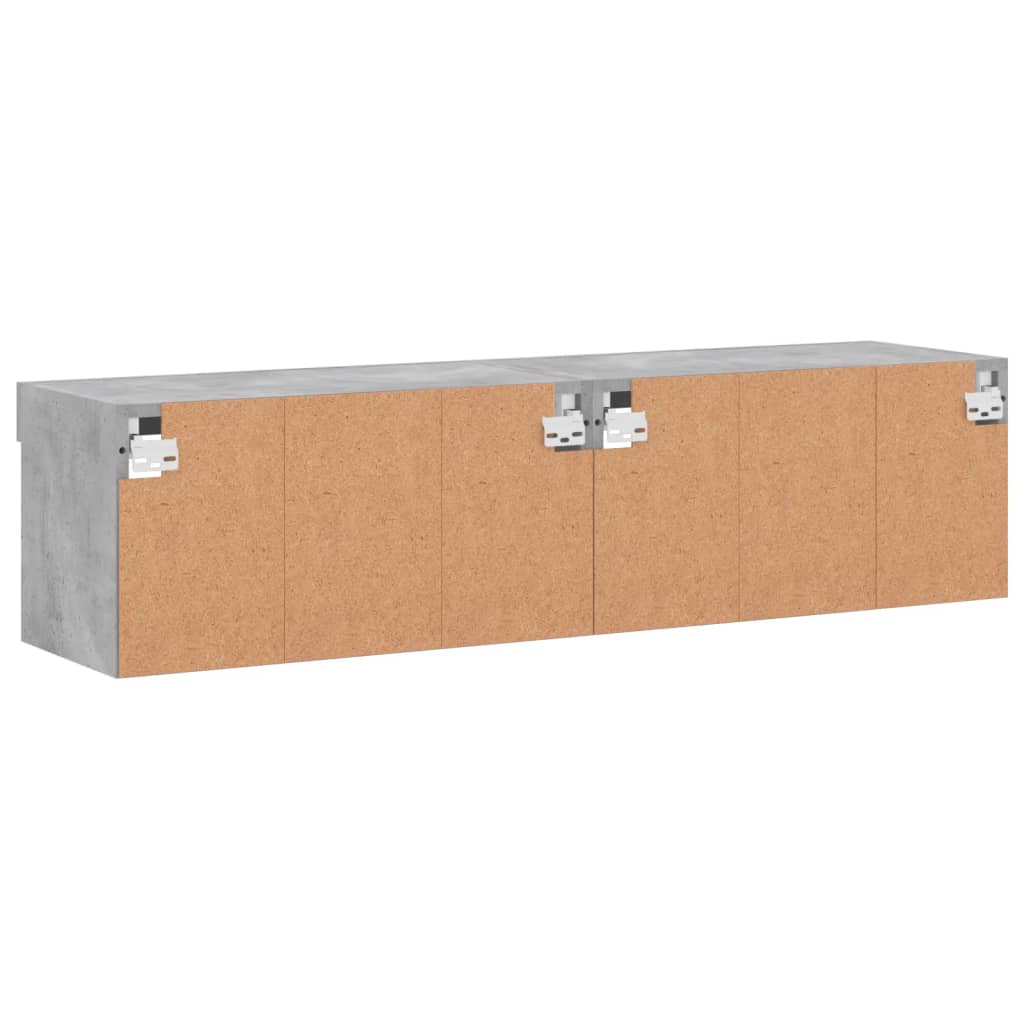 TV-Schränke mit LED-Leuchten 2 Stk. Betongrau 60x30x30 cm