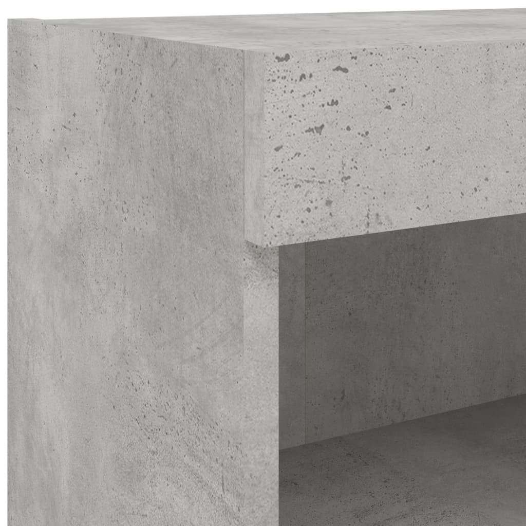 TV-Schränke mit LED-Leuchten 2 Stk. Betongrau 60x30x30 cm