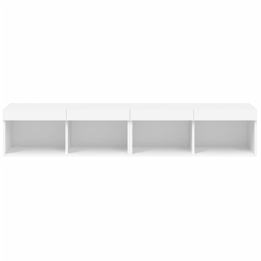 TV-skabe med LED lys 2 stk Hvid 80x30x30 cm
