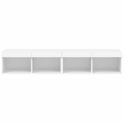 TV-skabe med LED lys 2 stk Hvid 80x30x30 cm