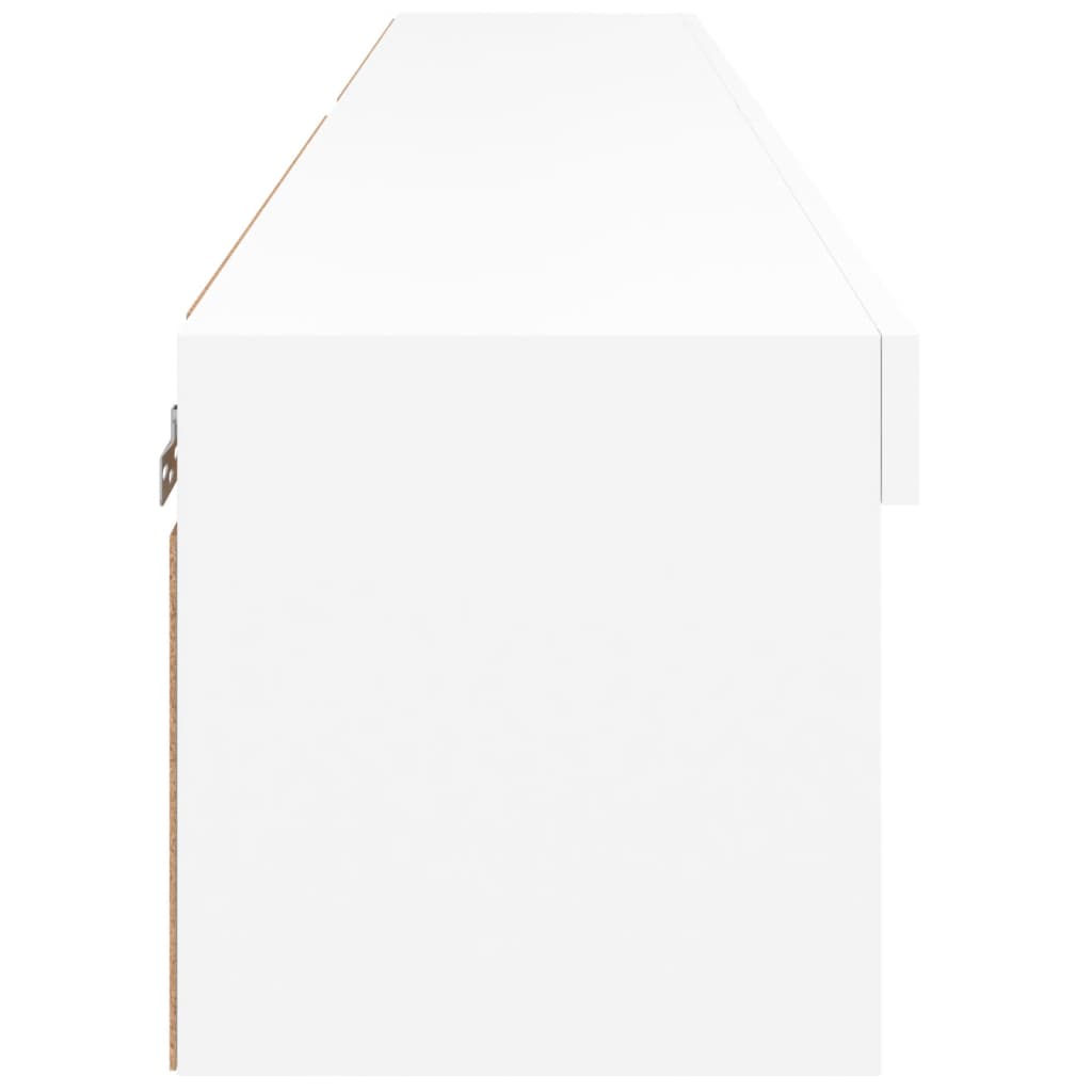 TV-skabe med LED lys 2 stk Hvid 80x30x30 cm