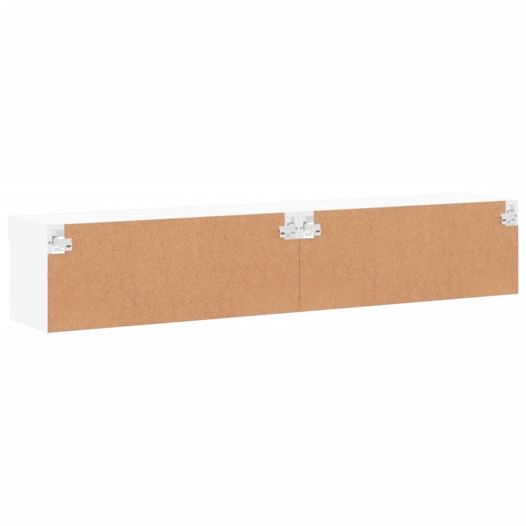 TV-skabe med LED lys 2 stk Hvid 80x30x30 cm