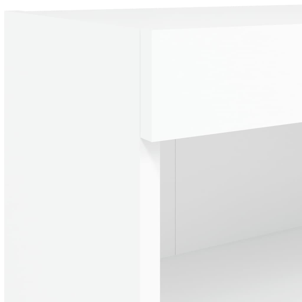 TV-skabe med LED lys 2 stk Hvid 80x30x30 cm