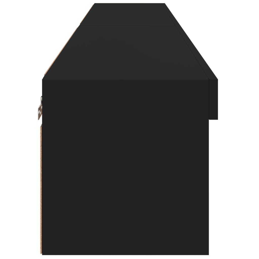TV-skabe med LED lys 2 stk Sort 80x30x30 cm