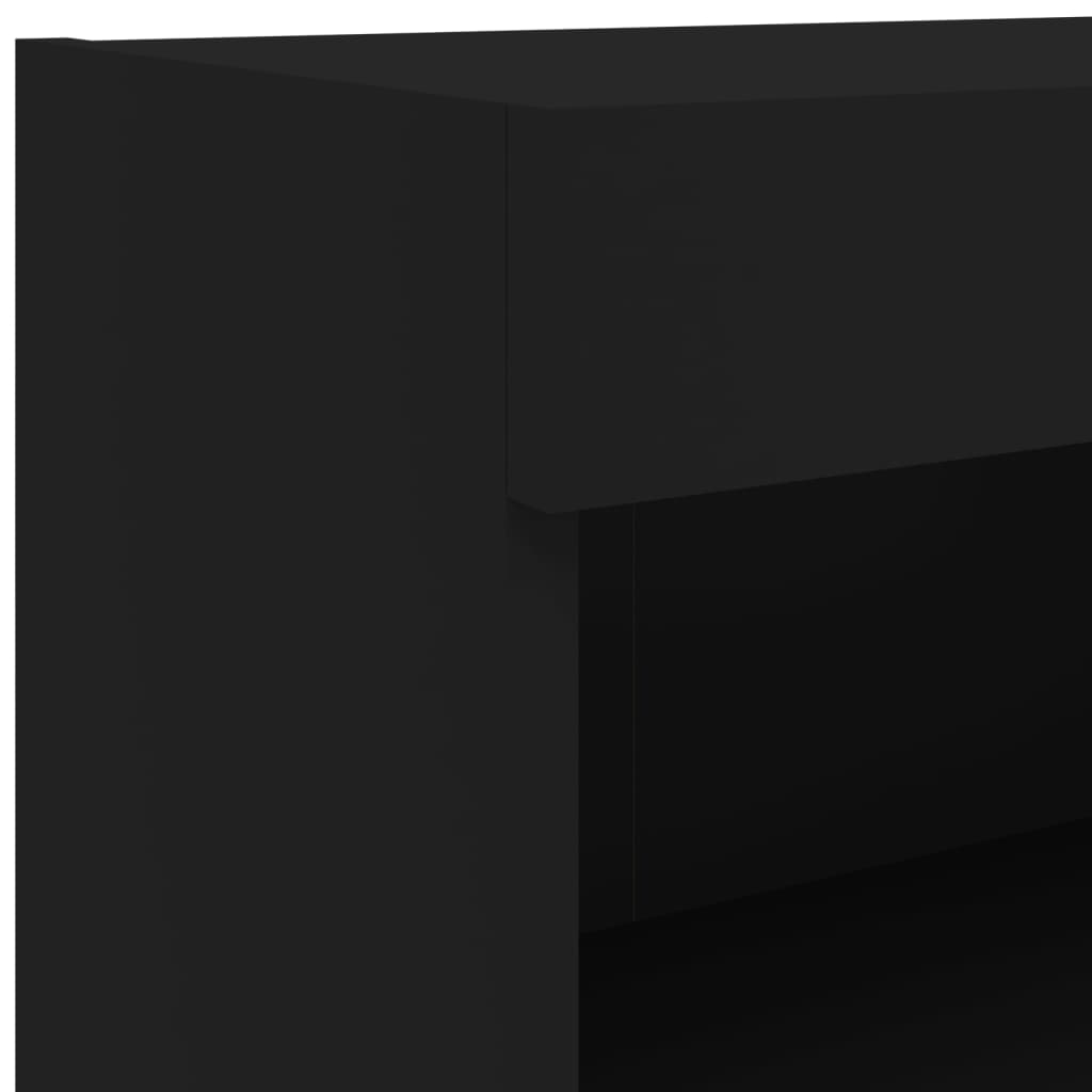 TV-skabe med LED lys 2 stk Sort 80x30x30 cm