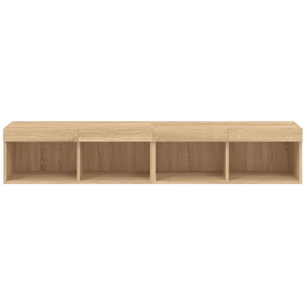 TV-skabe med LED lys 2 stk Sonoma eg 80x30x30 cm