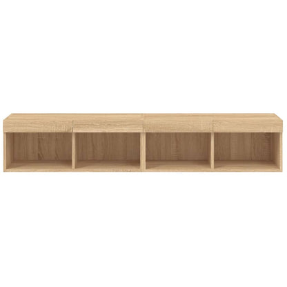 TV-skabe med LED lys 2 stk Sonoma eg 80x30x30 cm