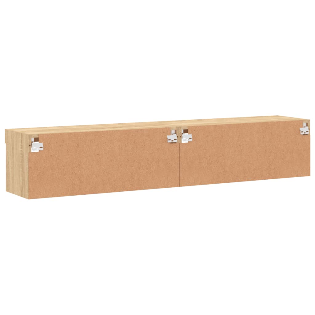 TV-skabe med LED lys 2 stk Sonoma eg 80x30x30 cm