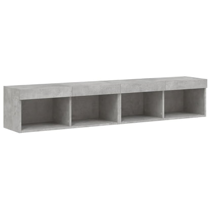 TV-skabe med LED-lys 2 stk Betongrå 80x30x30 cm
