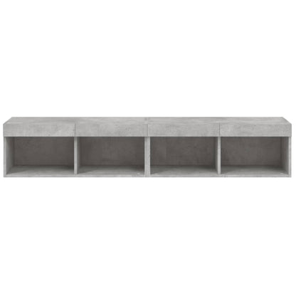 TV-skabe med LED-lys 2 stk Betongrå 80x30x30 cm