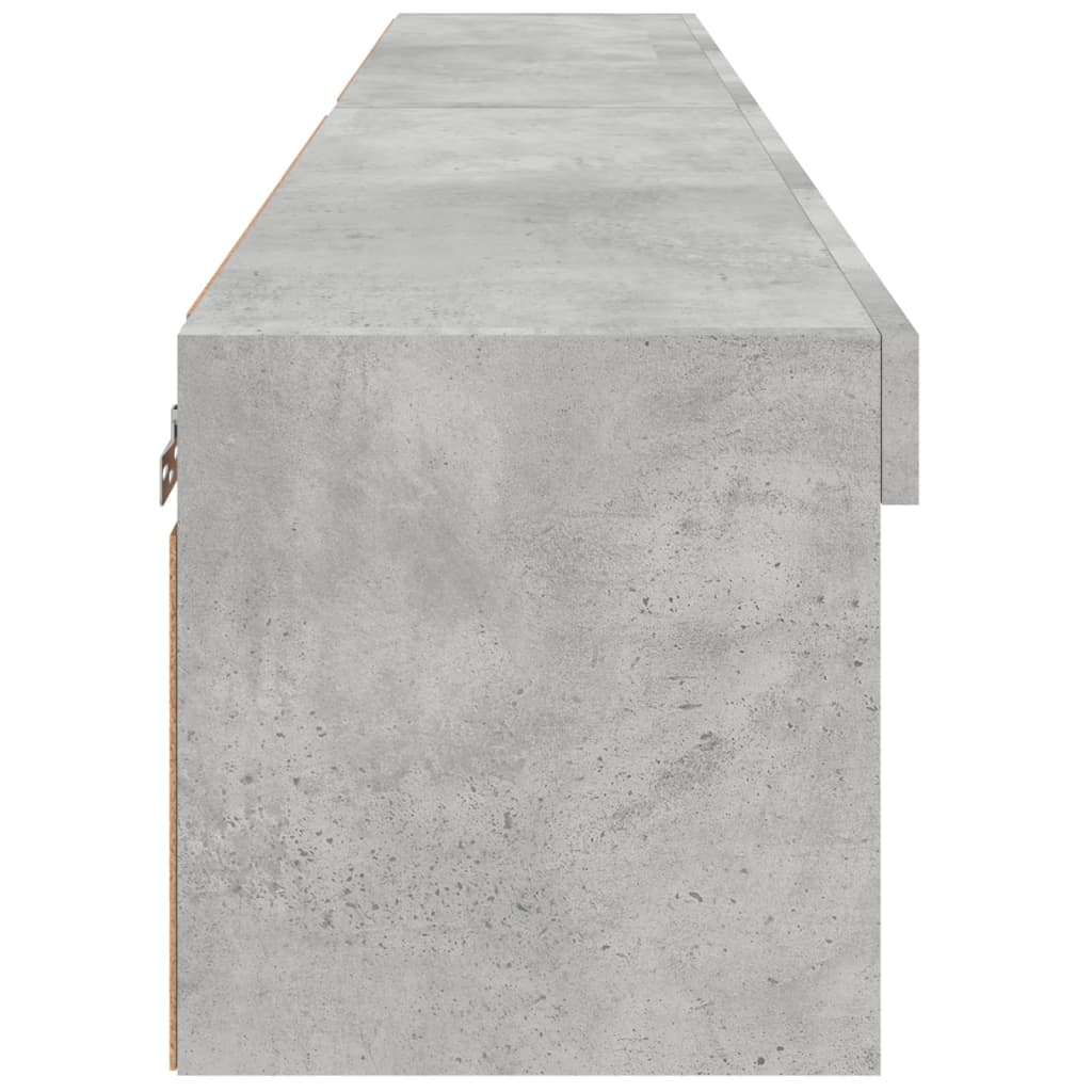 TV-skabe med LED-lys 2 stk Betongrå 80x30x30 cm