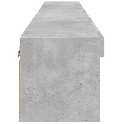 TV-skabe med LED-lys 2 stk Betongrå 80x30x30 cm