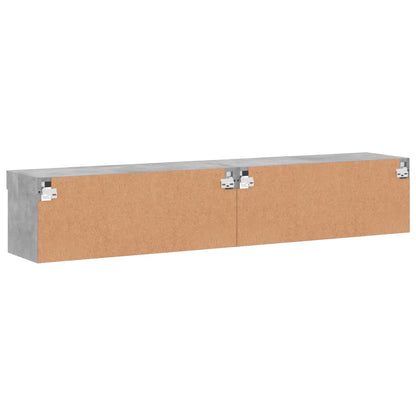 TV-skabe med LED-lys 2 stk Betongrå 80x30x30 cm