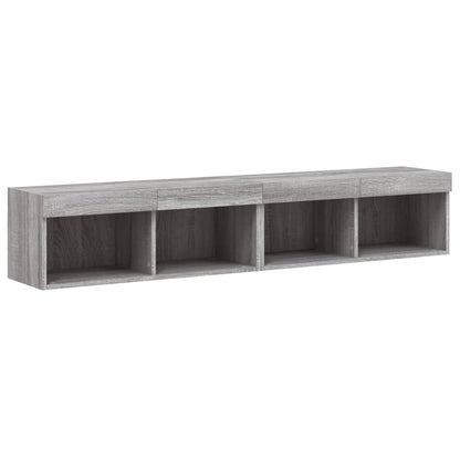 TV-skabe med LED lys 2 stk Grå Sonoma 80x30x30 cm
