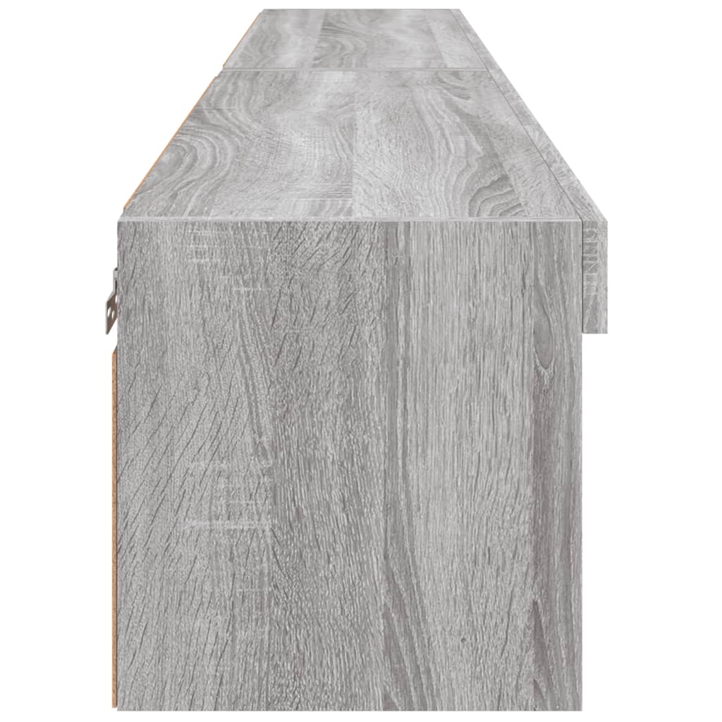 TV-skabe med LED lys 2 stk Grå Sonoma 80x30x30 cm
