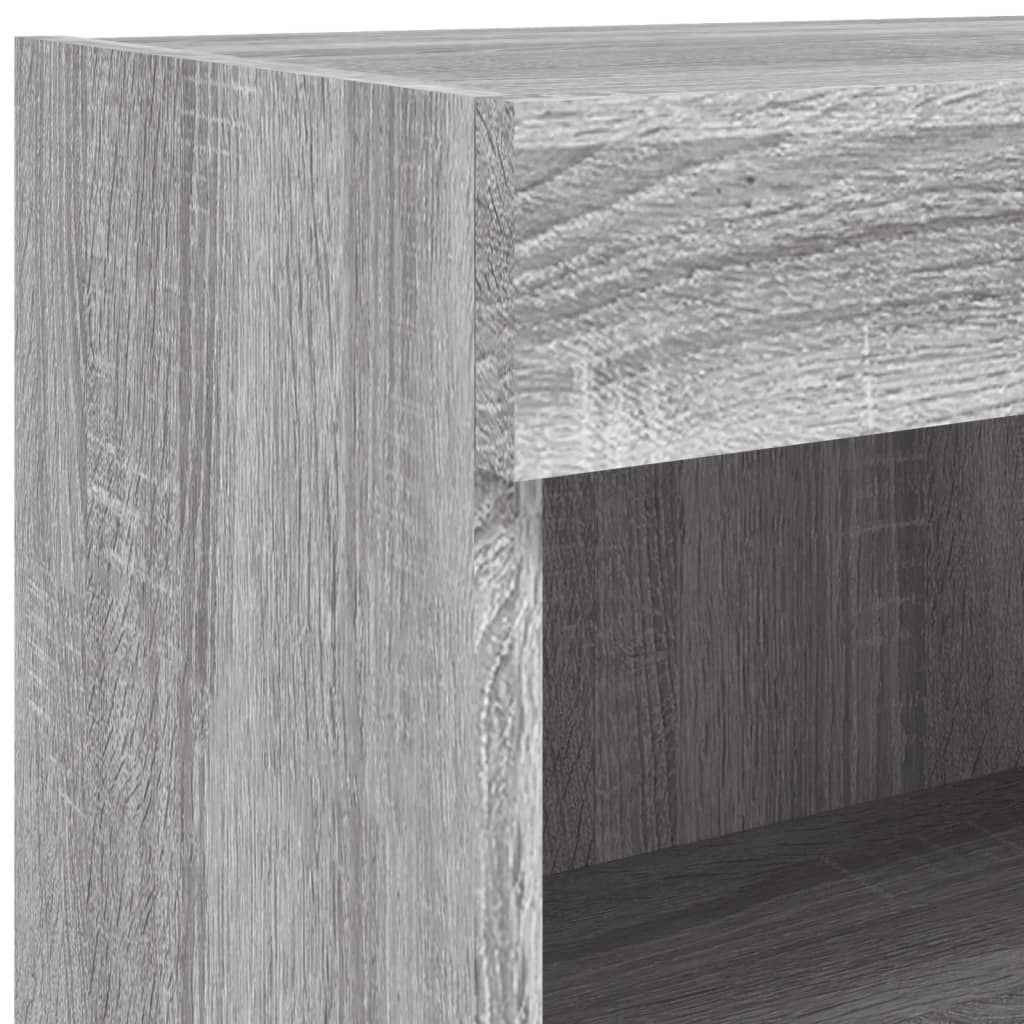 TV-skabe med LED lys 2 stk Grå Sonoma 80x30x30 cm