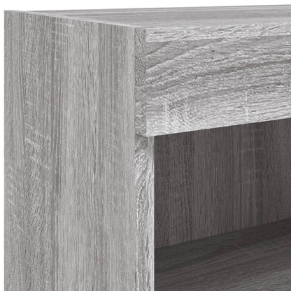 TV-skabe med LED lys 2 stk Grå Sonoma 80x30x30 cm