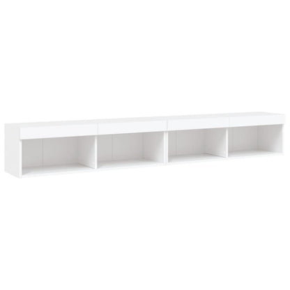 TV-Schränke mit LED-Leuchten 2 Stk. Weiß 100x30x30 cm