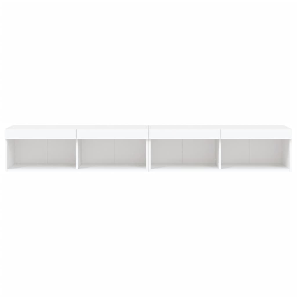 TV-Schränke mit LED-Leuchten 2 Stk. Weiß 100x30x30 cm