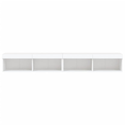 TV-Schränke mit LED-Leuchten 2 Stk. Weiß 100x30x30 cm
