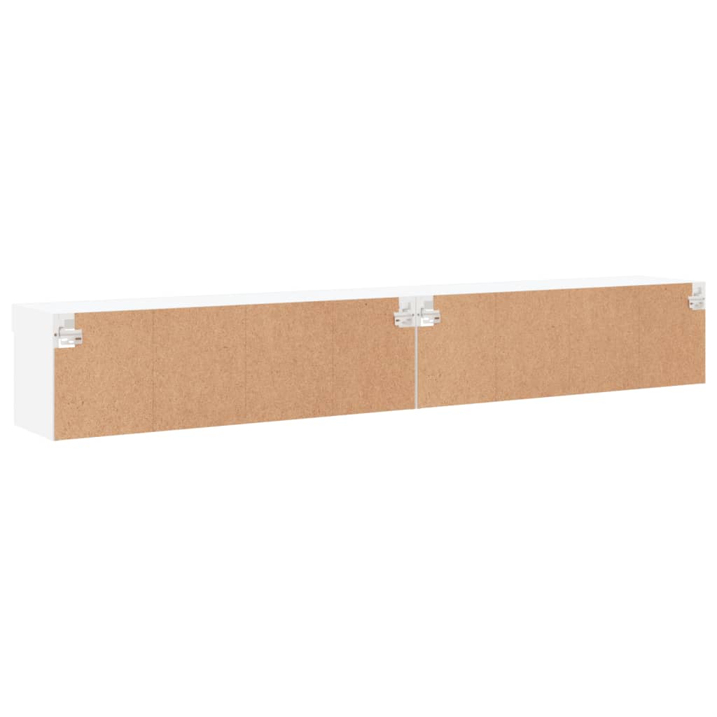 TV-Schränke mit LED-Leuchten 2 Stk. Weiß 100x30x30 cm