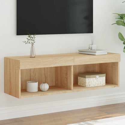 TV-Schrank mit LED-Leuchten Sonoma-Eiche 100x30x30 cm