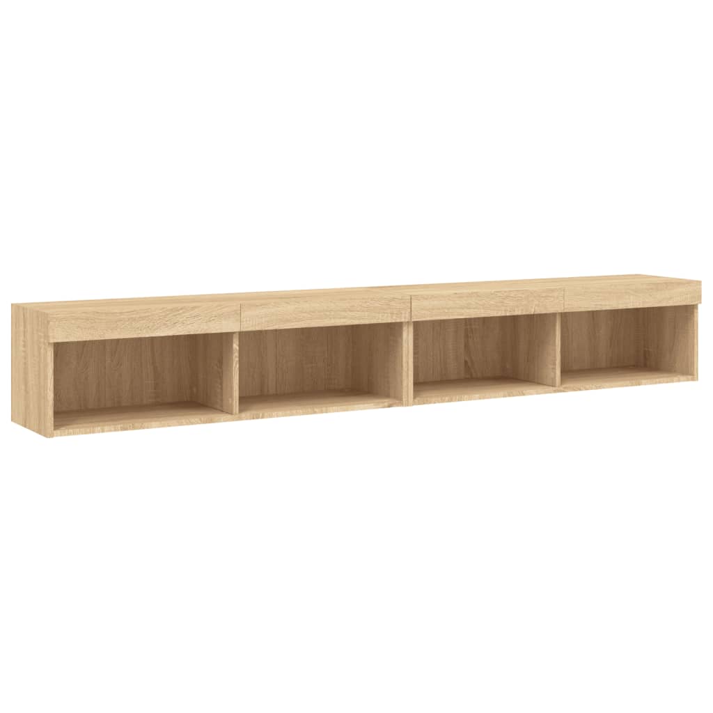 TV-Schränke mit LED-Leuchten 2 Stk. Sonoma-Eiche 100x30x30 cm