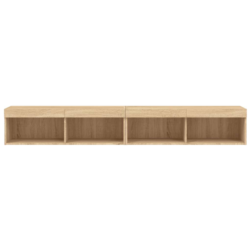 TV-Schränke mit LED-Leuchten 2 Stk. Sonoma-Eiche 100x30x30 cm