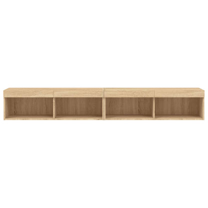 TV-Schränke mit LED-Leuchten 2 Stk. Sonoma-Eiche 100x30x30 cm