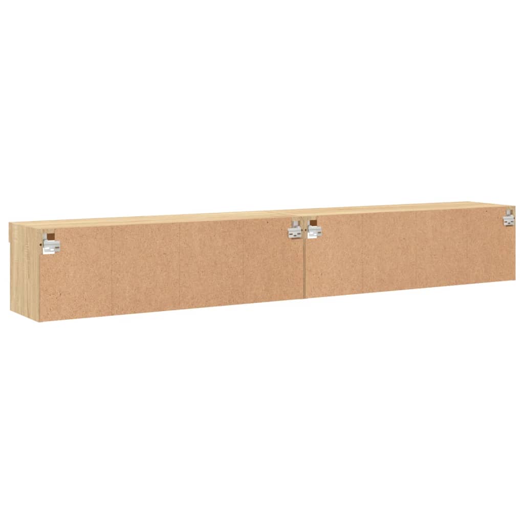 TV-Schränke mit LED-Leuchten 2 Stk. Sonoma-Eiche 100x30x30 cm