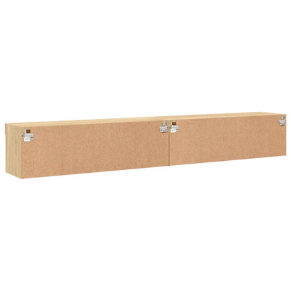 TV-Schränke mit LED-Leuchten 2 Stk. Sonoma-Eiche 100x30x30 cm
