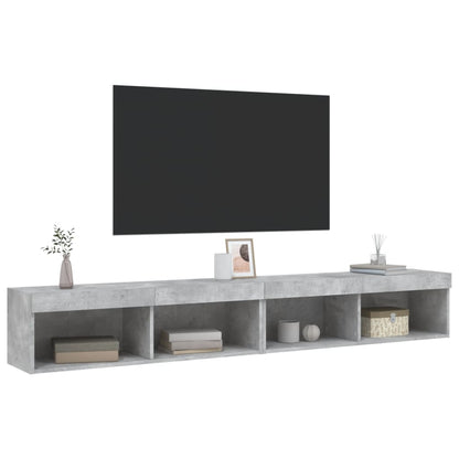 TV-Schränke mit LED-Leuchten 2 Stk. Betongrau 100x30x30 cm