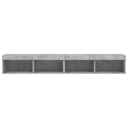 TV-Schränke mit LED-Leuchten 2 Stk. Betongrau 100x30x30 cm
