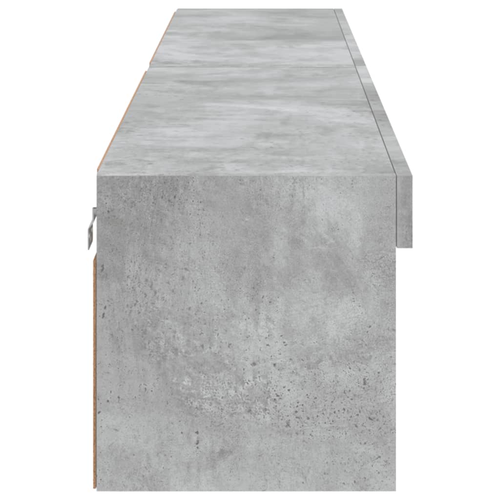 TV-Schränke mit LED-Leuchten 2 Stk. Betongrau 100x30x30 cm