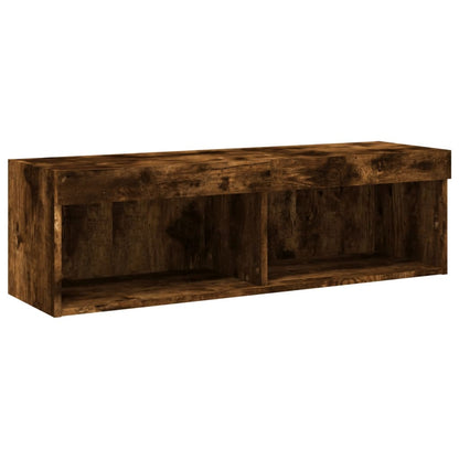 TV-Schrank mit LED-Leuchten Räuchereiche 100x30x30 cm