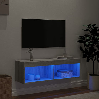 TV-Schrank mit LED-Leuchten Grau Sonoma 100x30x30 cm