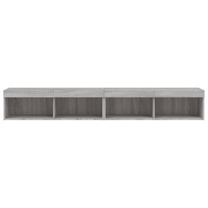 TV-Schränke mit LED-Leuchten 2 Stk. Grau Sonoma 100x30x30 cm