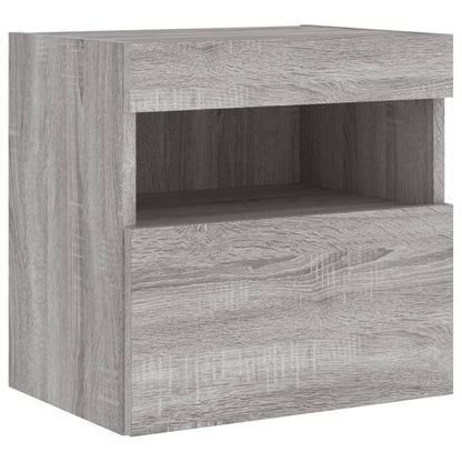 TV-Wandschränke mit LED-Leuchten 2 Stk. Grau Sonoma 40x30x40 cm
