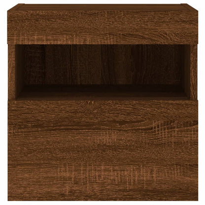 TV-Wandschrank mit LED-Leuchten Braun Eichen-Optik 40x30x40 cm
