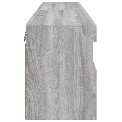 TV-Wandschränke mit LED-Leuchten 2 Stk. Grau Sonoma 60x30x40 cm