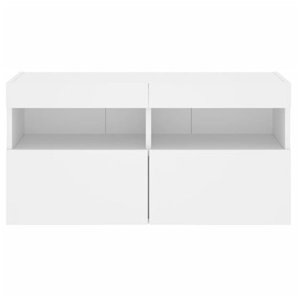 TV-Wandschrank mit LED-Leuchten Weiß 80x30x40 cm