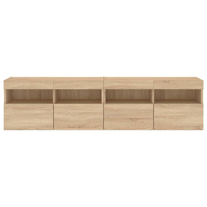 TV-Wandschränke mit LED-Leuchten 2 Stk. Sonoma-Eiche 80x30x40cm